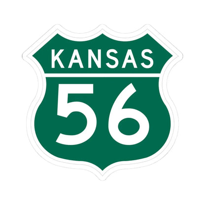 US 56 Kansas 1962 (Kansas) (Road Sign) STICKER Vinyl Kiss-Cut Decal 3 Inch White - The Sticker Space