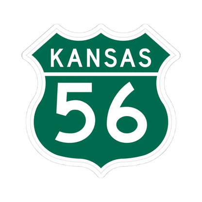 US 56 Kansas 1962 (Kansas) (Road Sign) STICKER Vinyl Kiss-Cut Decal 4 Inch White - The Sticker Space