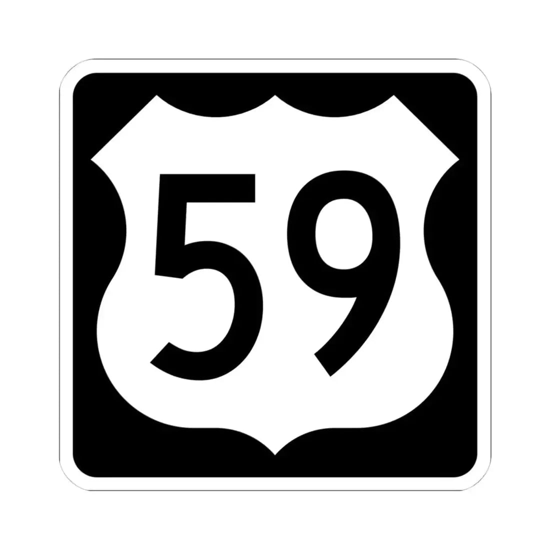 US 59 IA (Iowa) (Road Sign) STICKER Vinyl Kiss-Cut Decal 4 Inch White - The Sticker Space