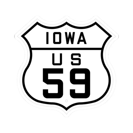 US 59 Iowa 1926 (Iowa) (Road Sign) STICKER Vinyl Kiss-Cut Decal 2 Inch White - The Sticker Space