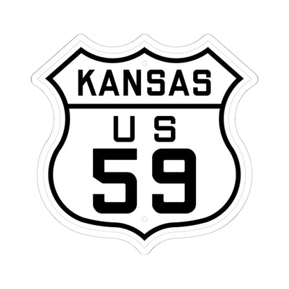 US 59 Kansas 1926 (Kansas) (Road Sign) STICKER Vinyl Kiss-Cut Decal 6 Inch White - The Sticker Space