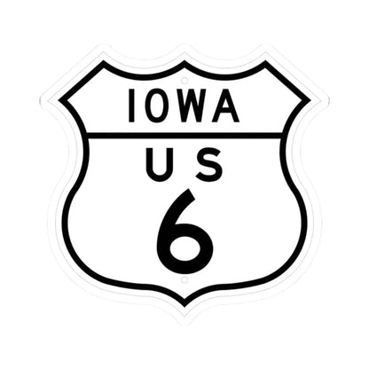 US 6 Iowa 1948 (Iowa) (Road Sign) STICKER Vinyl Kiss-Cut Decal 2 Inch White - The Sticker Space