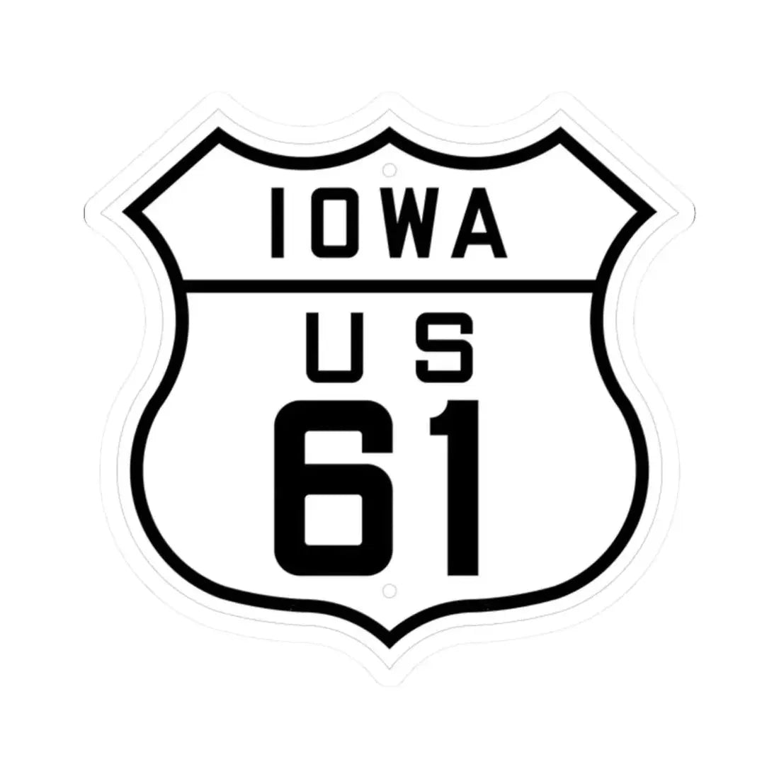 US 61 Iowa 1926 (Iowa) (Road Sign) STICKER Vinyl Kiss-Cut Decal 2 Inch White - The Sticker Space