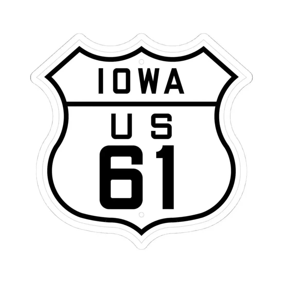 US 61 Iowa 1926 (Iowa) (Road Sign) STICKER Vinyl Kiss-Cut Decal 4 Inch White - The Sticker Space