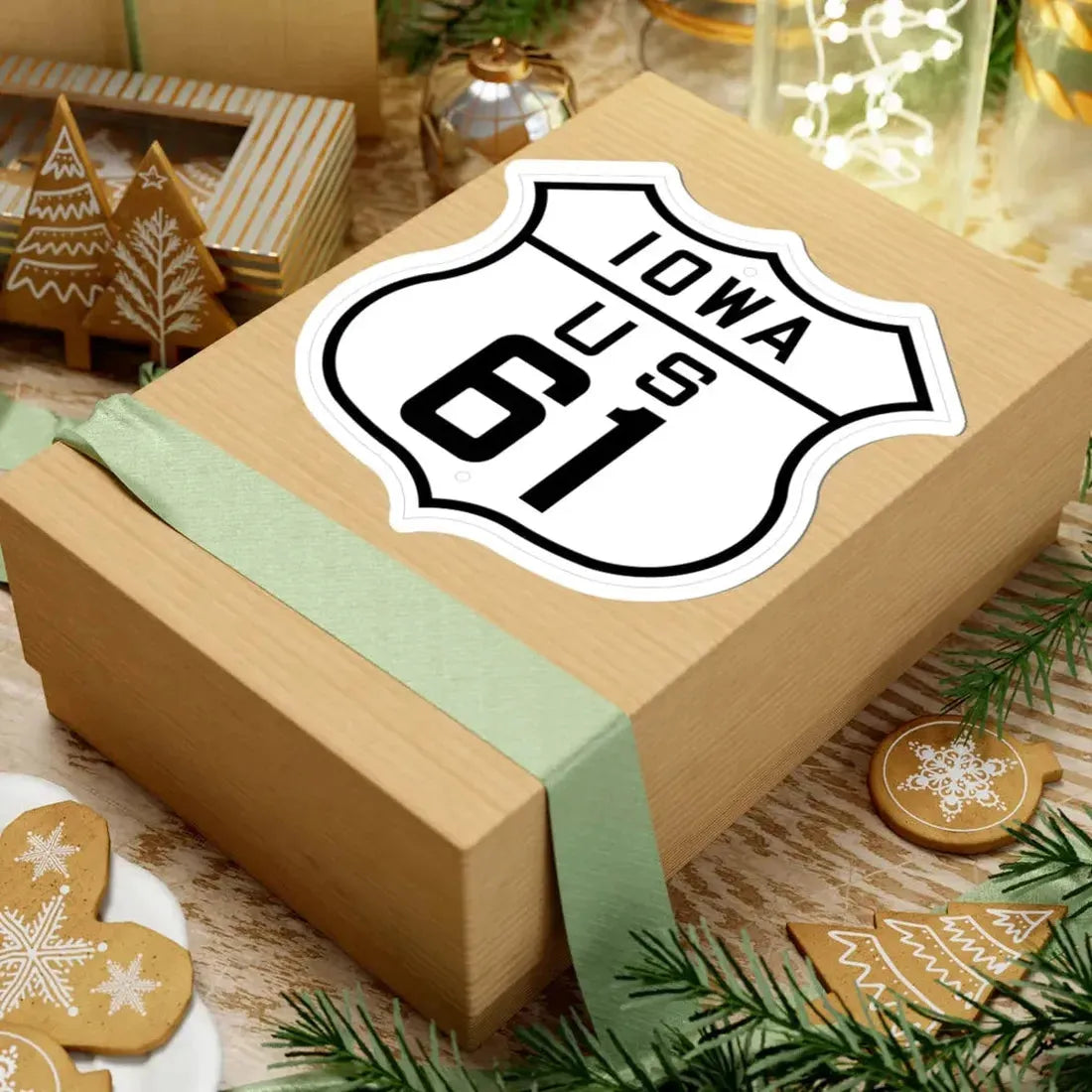 US 61 Iowa 1926 (Iowa) (Road Sign) STICKER Vinyl Kiss-Cut Decal - The Sticker Space