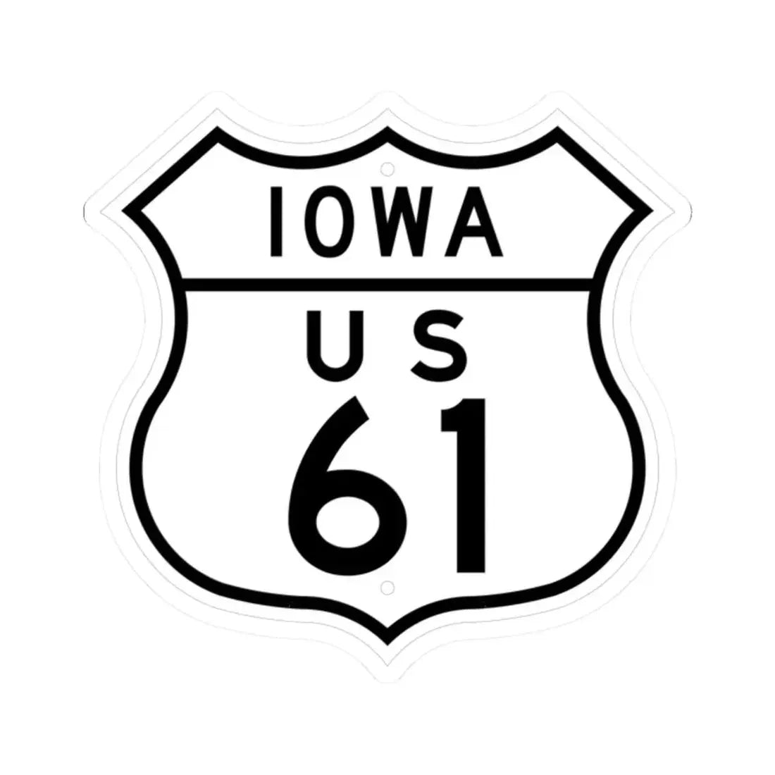 US 61 Iowa 1948 (Iowa) (Road Sign) STICKER Vinyl Kiss-Cut Decal 2 Inch White - The Sticker Space