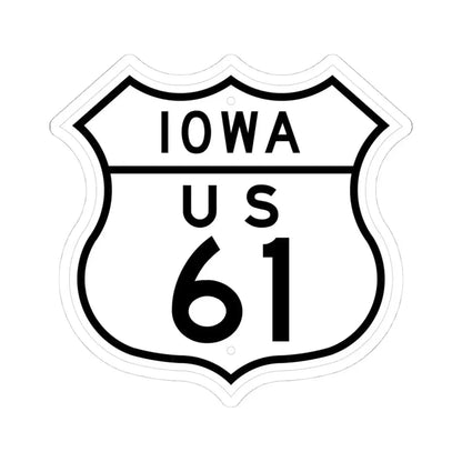 US 61 Iowa 1948 (Iowa) (Road Sign) STICKER Vinyl Kiss-Cut Decal 4 Inch White - The Sticker Space