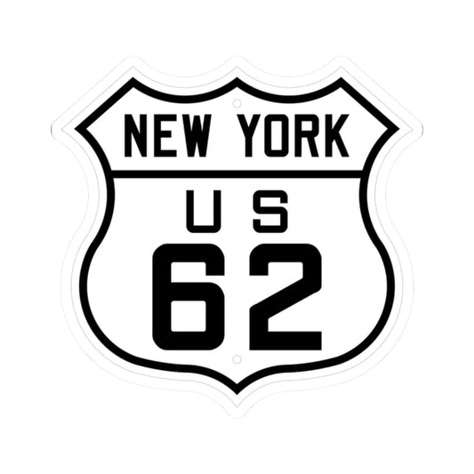 US 62 New York 1926 (New York) (Road Sign) STICKER Vinyl Kiss-Cut Decal 2 Inch White - The Sticker Space