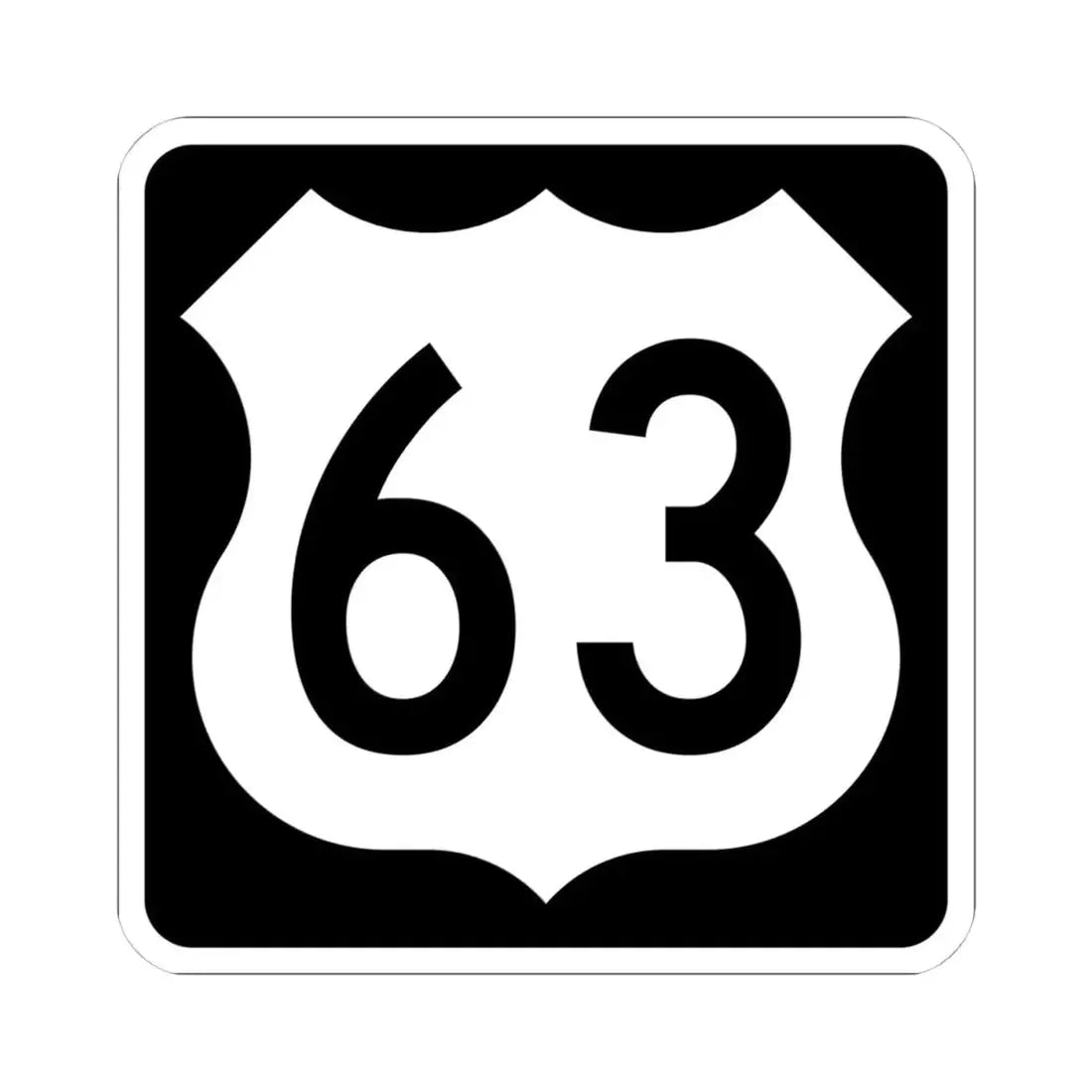 US 63 IA (Iowa) (Road Sign) STICKER Vinyl Kiss-Cut Decal 4 Inch White - The Sticker Space