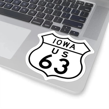 US 63 Iowa 1948 (Iowa) (Road Sign) STICKER Vinyl Kiss-Cut Decal - The Sticker Space