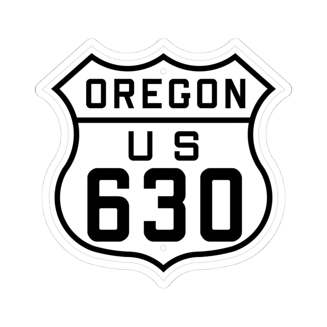 US 630 Oregon 1926 (Oregon) (Road Sign) STICKER Vinyl Kiss-Cut Decal 4 Inch White - The Sticker Space
