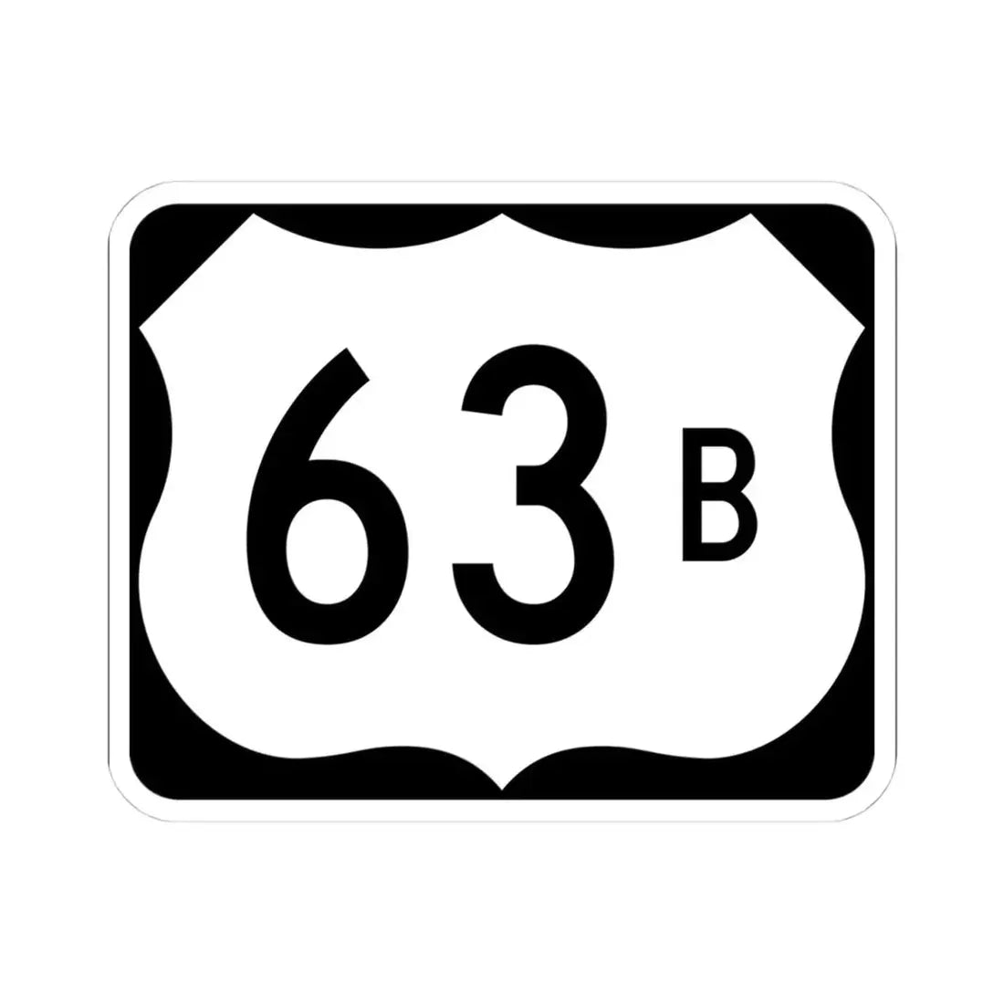 US 63B (Arkansas) (Road Sign) STICKER Vinyl Kiss-Cut Decal 4 Inch White - The Sticker Space