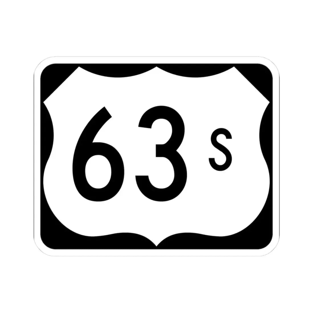 US 63S (Arkansas) (Road Sign) STICKER Vinyl Kiss-Cut Decal 3 Inch White - The Sticker Space