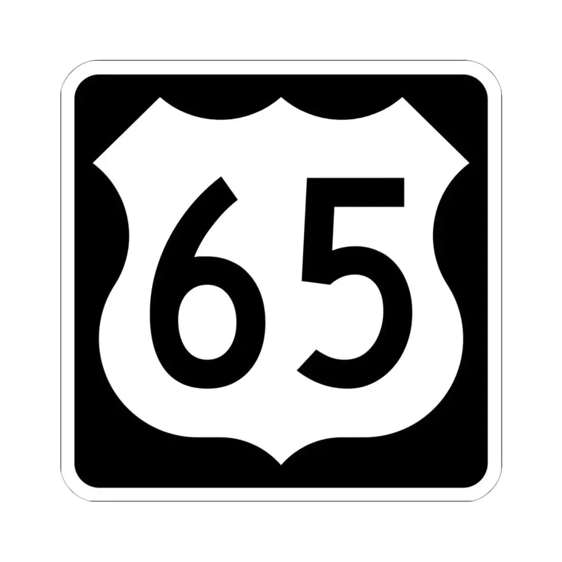 US 65 IA (Iowa) (Road Sign) STICKER Vinyl Kiss-Cut Decal 6 Inch White - The Sticker Space