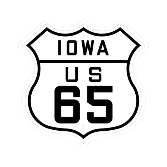 US 65 Iowa 1926 (Iowa) (Road Sign) STICKER Vinyl Kiss-Cut Decal 2 Inch White - The Sticker Space
