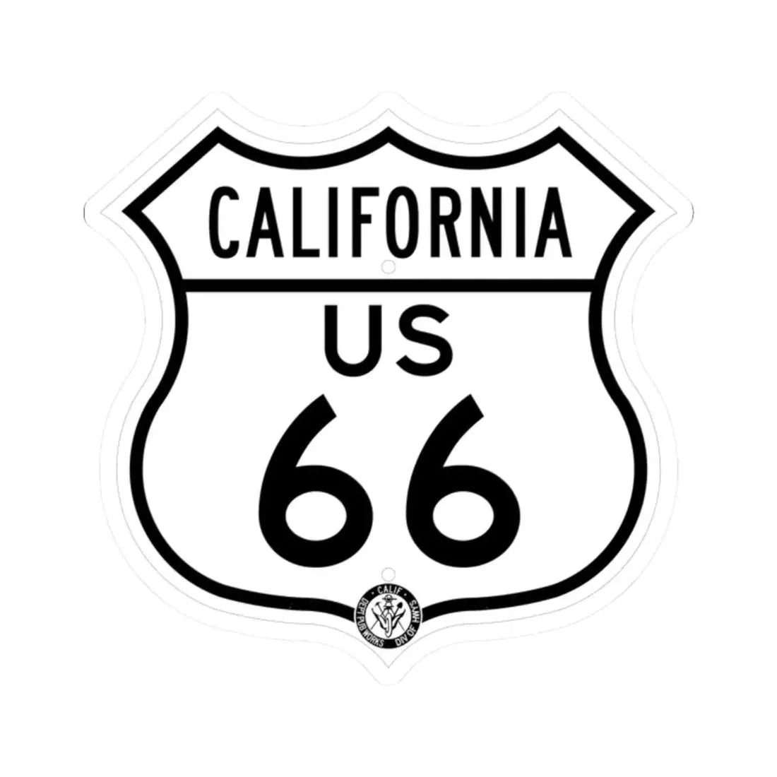 US 66 California 1948 (California) (Road Sign) STICKER Vinyl Kiss-Cut Decal 2 Inch White - The Sticker Space