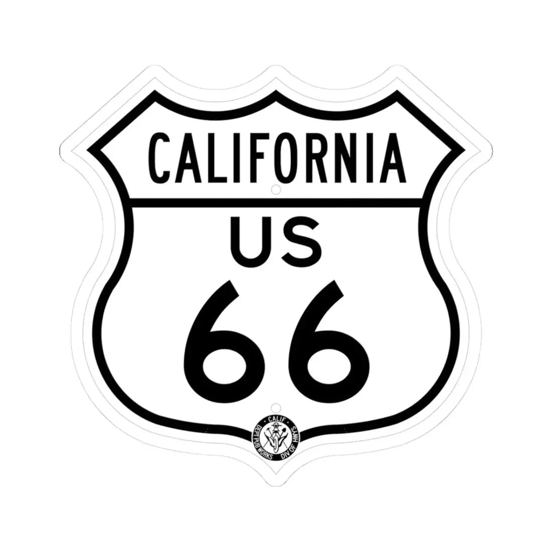 US 66 California 1948 (California) (Road Sign) STICKER Vinyl Kiss-Cut Decal 3 Inch White - The Sticker Space