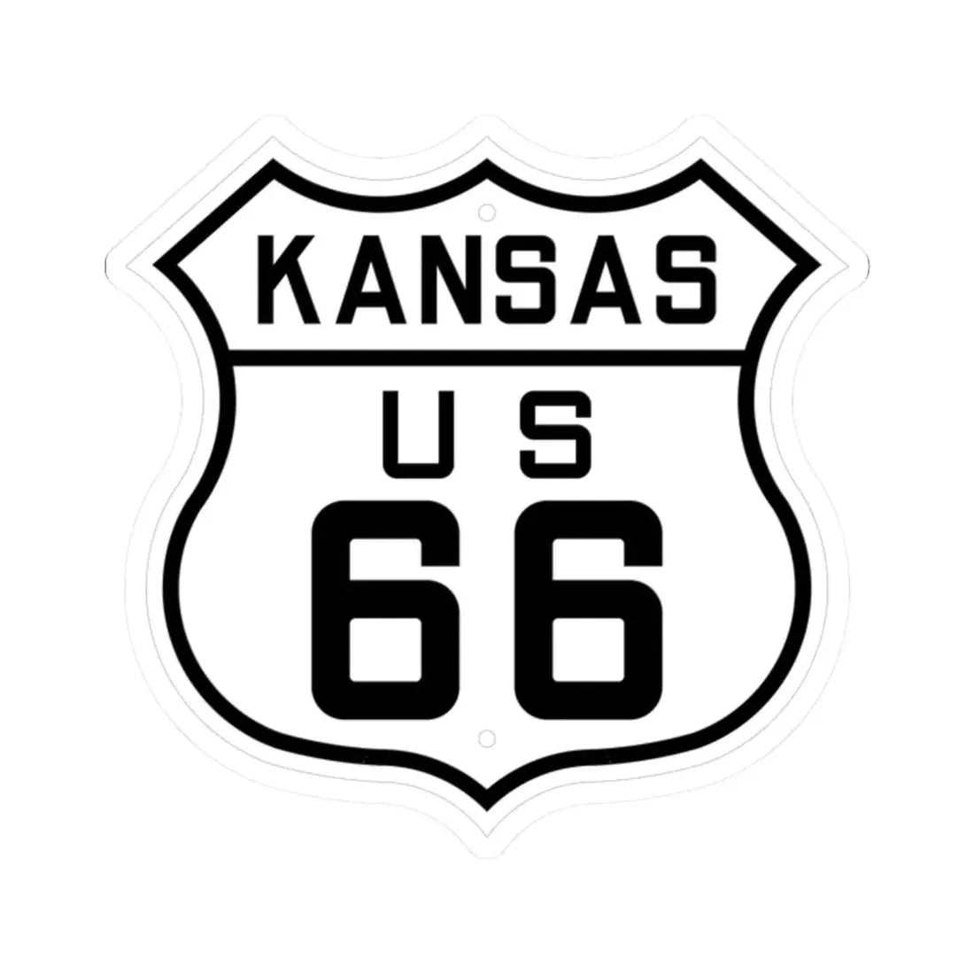 US 66 Kansas 1926 (Kansas) (Road Sign) STICKER Vinyl Kiss-Cut Decal 2 Inch White - The Sticker Space