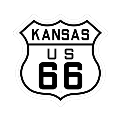 US 66 Kansas 1926 (Kansas) (Road Sign) STICKER Vinyl Kiss-Cut Decal 3 Inch White - The Sticker Space