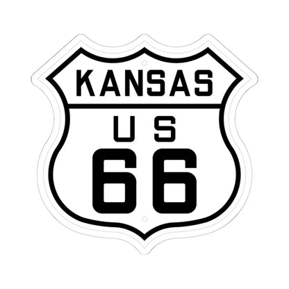 US 66 Kansas 1926 (Kansas) (Road Sign) STICKER Vinyl Kiss-Cut Decal 6 Inch White - The Sticker Space