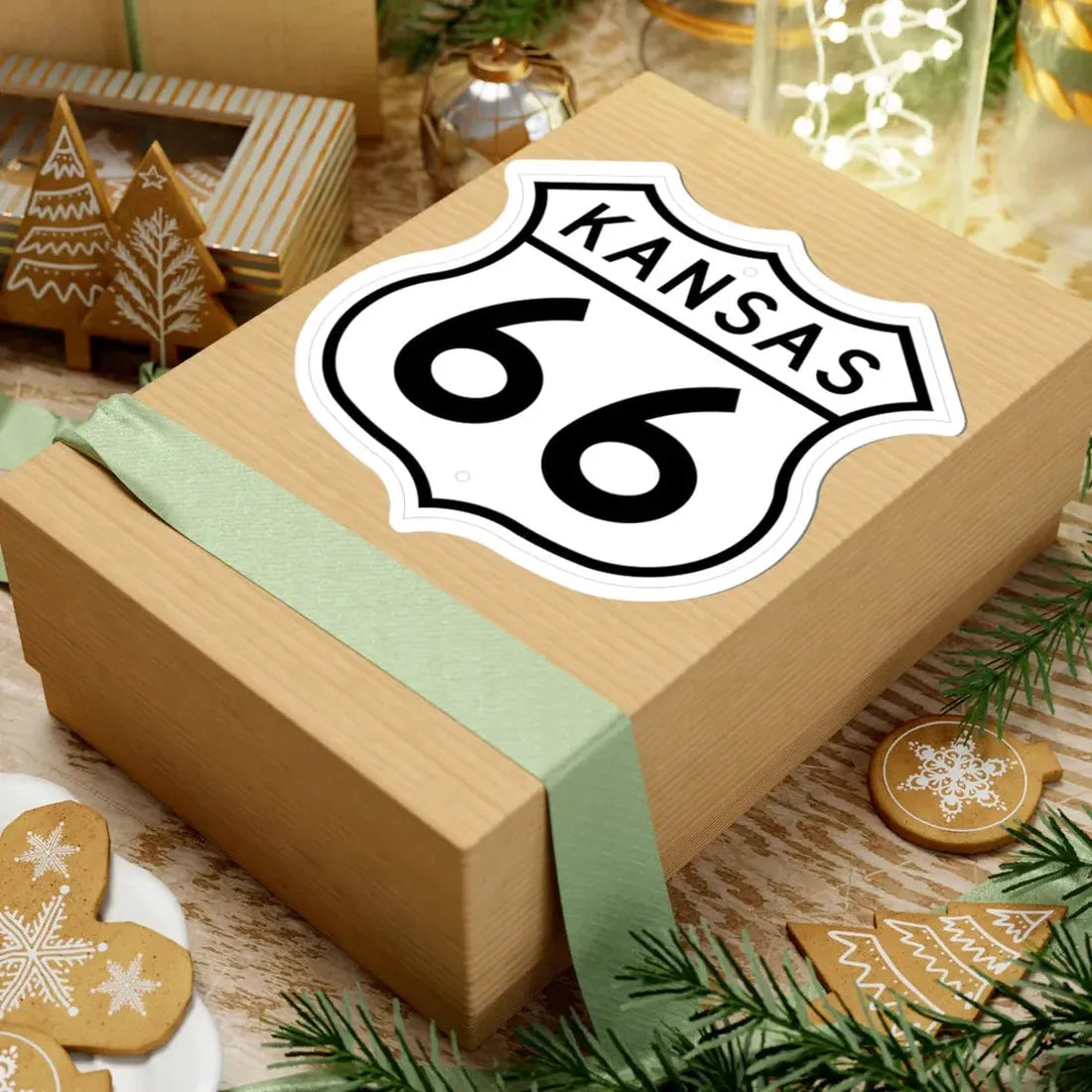 US 66 Kansas 1962 (Kansas) (Road Sign) STICKER Vinyl Kiss-Cut Decal - The Sticker Space