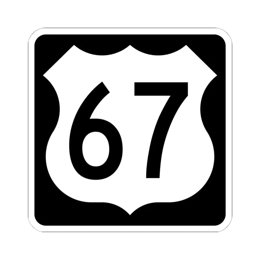 US 67 IA (Iowa) (Road Sign) STICKER Vinyl Kiss-Cut Decal 6 Inch White - The Sticker Space