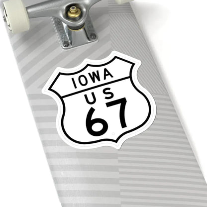 US 67 Iowa 1948 (Iowa) (Road Sign) STICKER Vinyl Kiss-Cut Decal - The Sticker Space