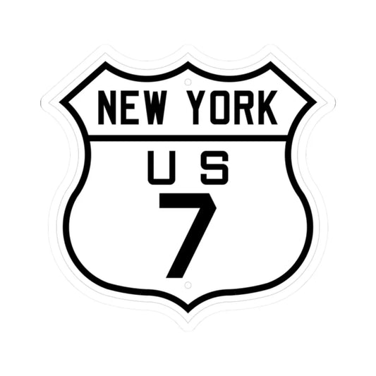 US 7 New York 1926 (New York) (Road Sign) STICKER Vinyl Kiss-Cut Decal 2 Inch White - The Sticker Space