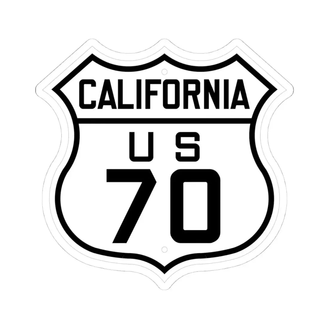 US 70 California 1926 (California) (Road Sign) STICKER Vinyl Kiss-Cut Decal 4 Inch White - The Sticker Space