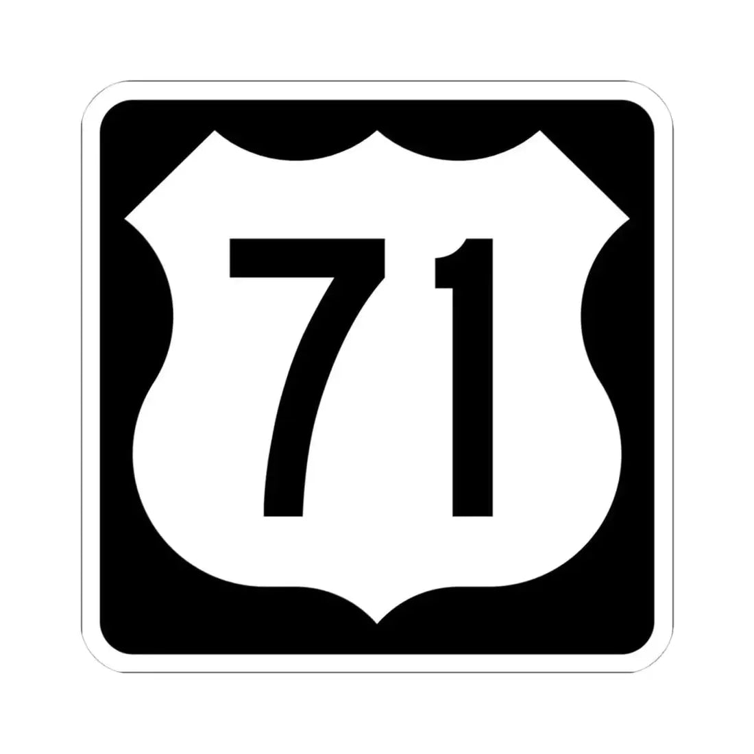 US 71 IA (Iowa) (Road Sign) STICKER Vinyl Kiss-Cut Decal 4 Inch White - The Sticker Space