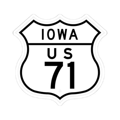 US 71 Iowa 1948 (Iowa) (Road Sign) STICKER Vinyl Kiss-Cut Decal 4 Inch White - The Sticker Space
