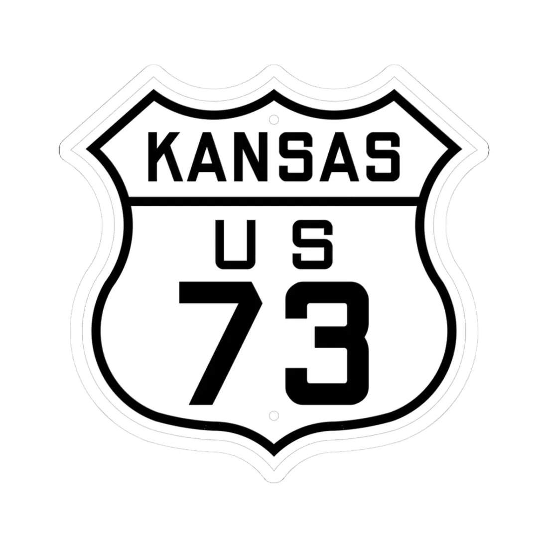 US 73 Kansas 1926 (Kansas) (Road Sign) STICKER Vinyl Kiss-Cut Decal 3 Inch White - The Sticker Space