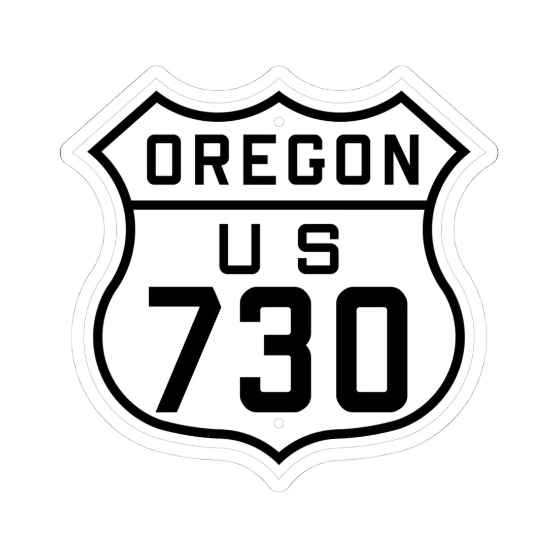 US 730 Oregon 1926 (Oregon) (Road Sign) STICKER Vinyl Kiss-Cut Decal 4 Inch White - The Sticker Space