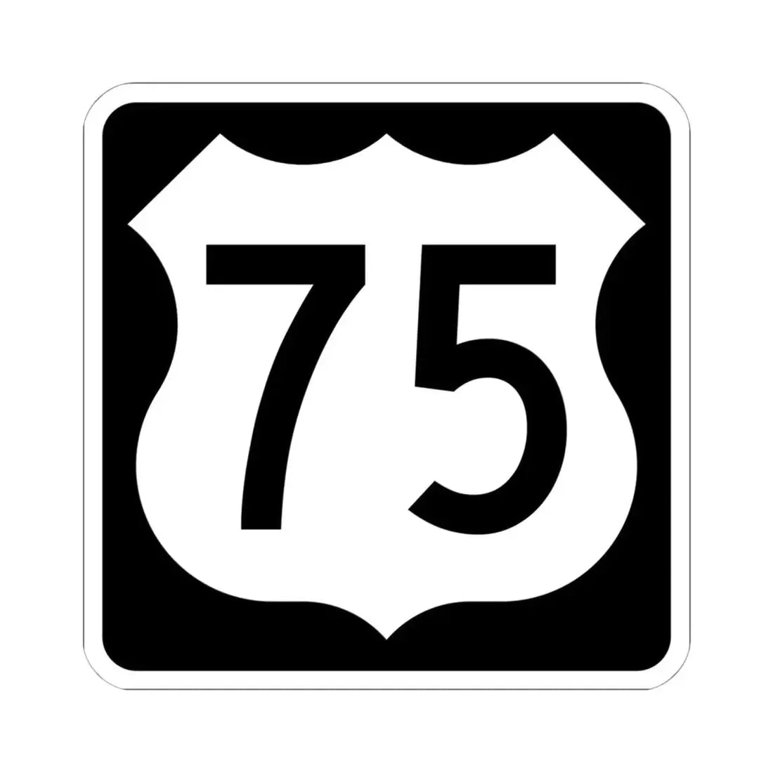 US 75 IA (Iowa) (Road Sign) STICKER Vinyl Kiss-Cut Decal 6 Inch White - The Sticker Space