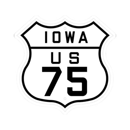 US 75 Iowa 1926 (Iowa) (Road Sign) STICKER Vinyl Kiss-Cut Decal 2 Inch White - The Sticker Space