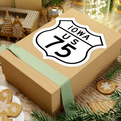 US 75 Iowa 1948 (Iowa) (Road Sign) STICKER Vinyl Kiss-Cut Decal - The Sticker Space