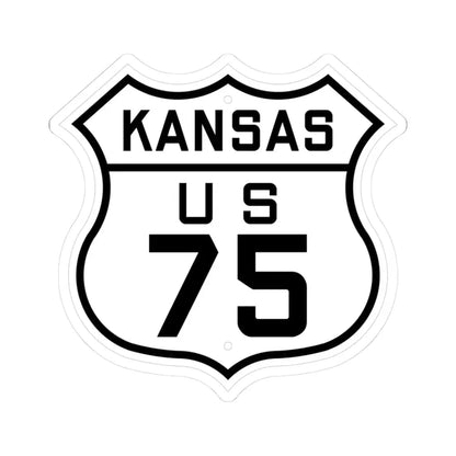 US 75 Kansas 1926 (Kansas) (Road Sign) STICKER Vinyl Kiss-Cut Decal 3 Inch White - The Sticker Space