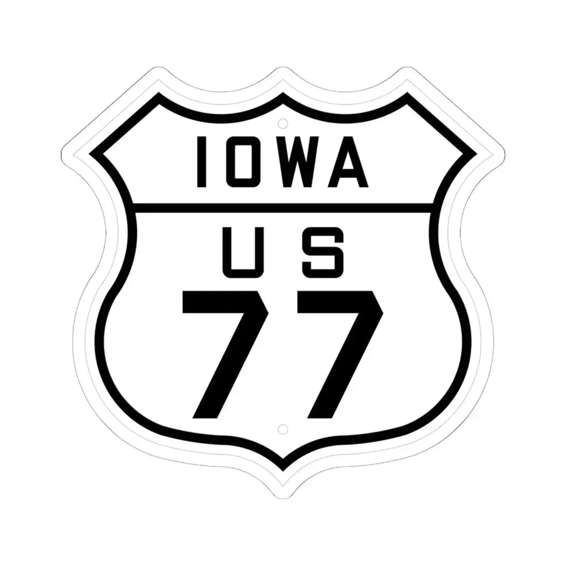 US 77 Iowa 1926 (Iowa) (Road Sign) STICKER Vinyl Kiss-Cut Decal 6 Inch White - The Sticker Space