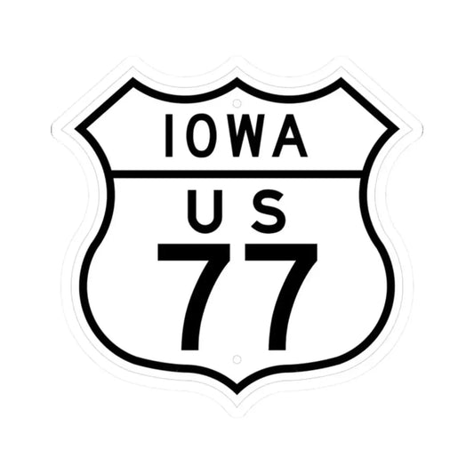 US 77 Iowa 1948 (Iowa) (Road Sign) STICKER Vinyl Kiss-Cut Decal 2 Inch White - The Sticker Space