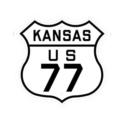 US 77 Kansas 1926 (Kansas) (Road Sign) STICKER Vinyl Kiss-Cut Decal 2 Inch White - The Sticker Space
