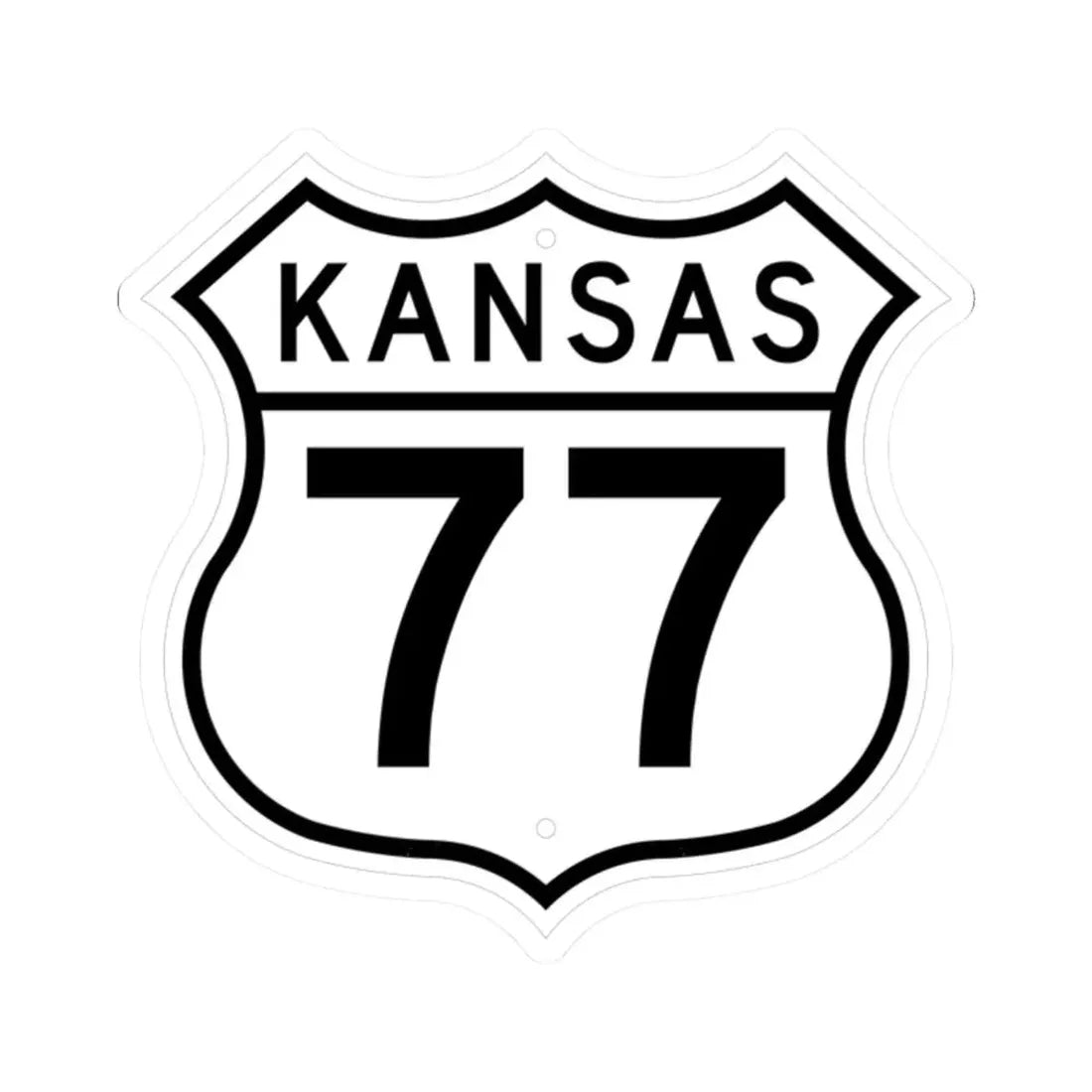 US 77 Kansas 1962 (Kansas) (Road Sign) STICKER Vinyl Kiss-Cut Decal 2 Inch White - The Sticker Space