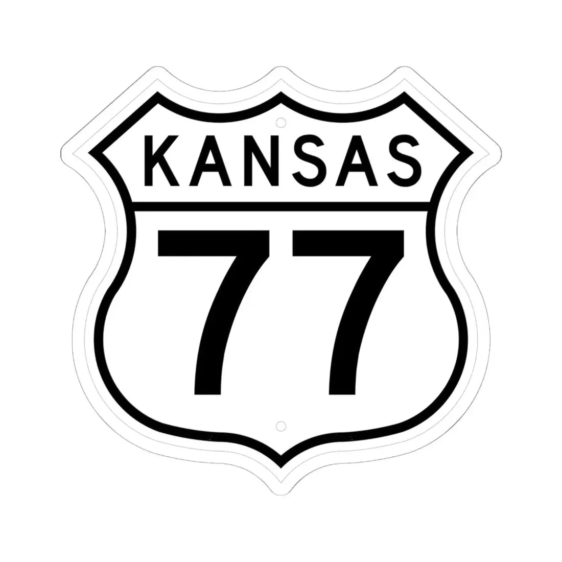 US 77 Kansas 1962 (Kansas) (Road Sign) STICKER Vinyl Kiss-Cut Decal 6 Inch White - The Sticker Space