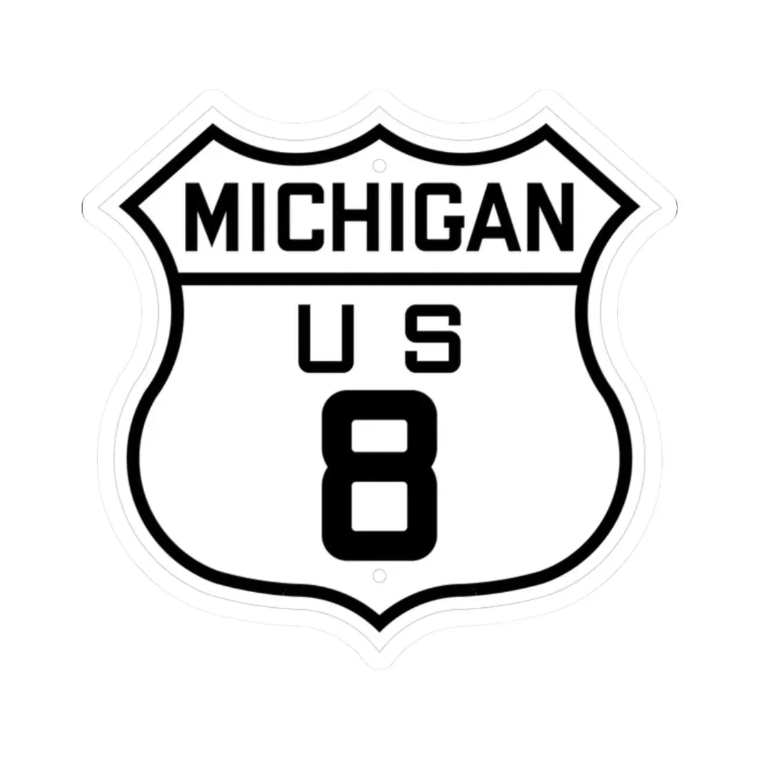 US 8 Michigan 1926 (Michigan) (Road Sign) STICKER Vinyl Kiss-Cut Decal 2 Inch White - The Sticker Space