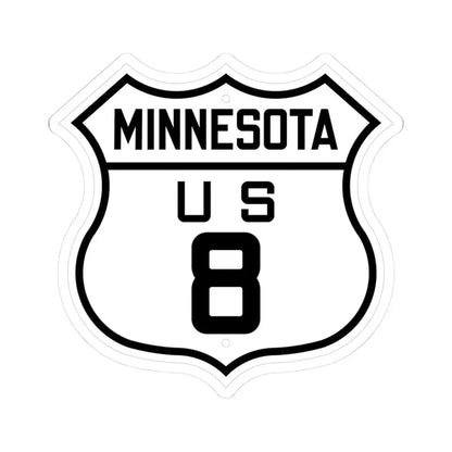 US 8 Minnesota 1926 (Minnesota) (Road Sign) STICKER Vinyl Kiss-Cut Decal 3 Inch White - The Sticker Space