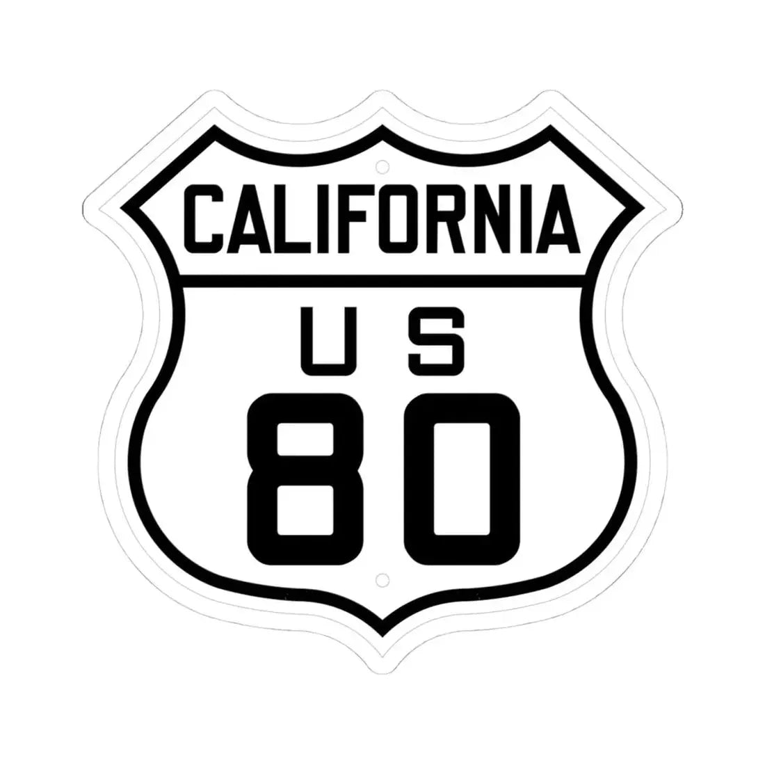 US 80 California 1926 (California) (Road Sign) STICKER Vinyl Kiss-Cut Decal 4 Inch White - The Sticker Space