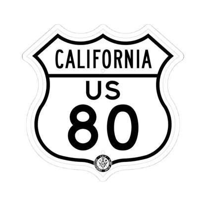 US 80 California 1948 (California) (Road Sign) STICKER Vinyl Kiss-Cut Decal 4 Inch White - The Sticker Space