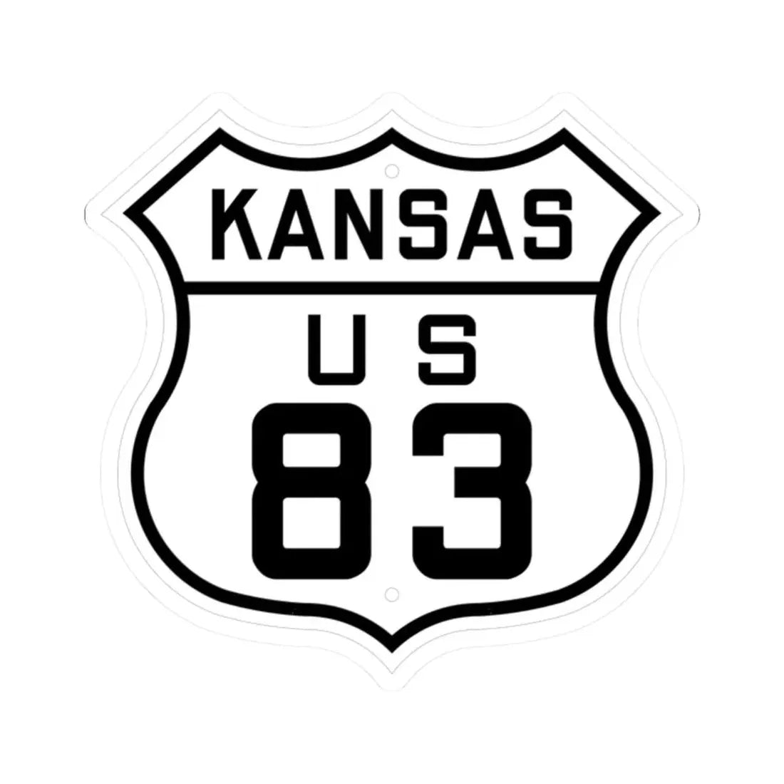 US 83 Kansas 1926 (Kansas) (Road Sign) STICKER Vinyl Kiss-Cut Decal 2 Inch White - The Sticker Space