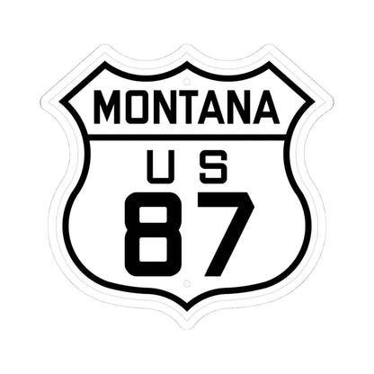 US 87 Montana 1926 (Montana) (Road Sign) STICKER Vinyl Kiss-Cut Decal 4 Inch White - The Sticker Space