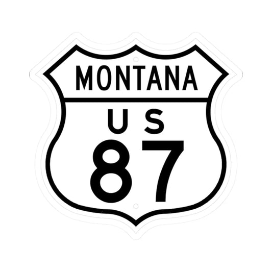 US 87 Montana 1948 (Montana) (Road Sign) STICKER Vinyl Kiss-Cut Decal 2 Inch White - The Sticker Space