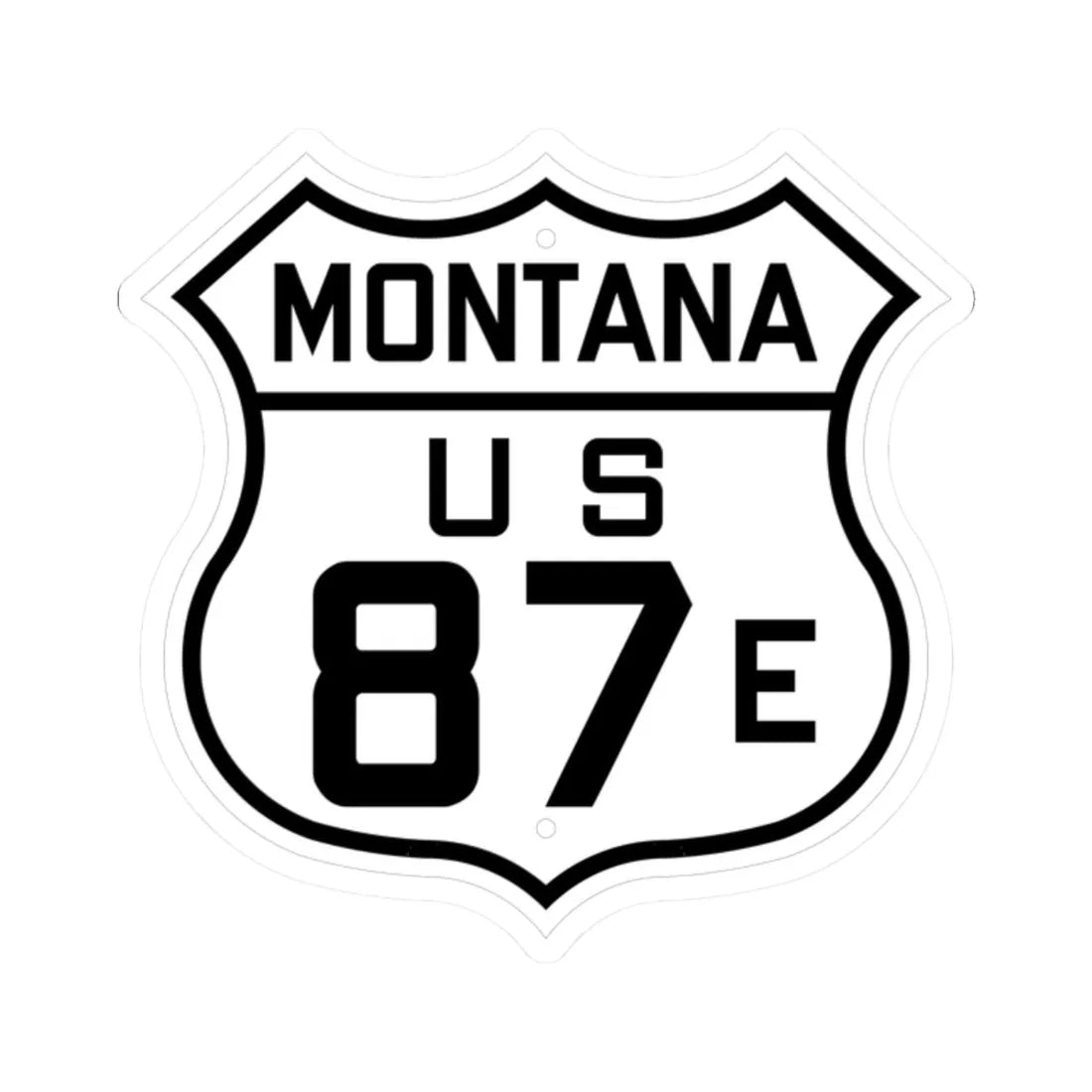 US 87E Montana 1926 (Montana) (Road Sign) STICKER Vinyl Kiss-Cut Decal 2 Inch White - The Sticker Space